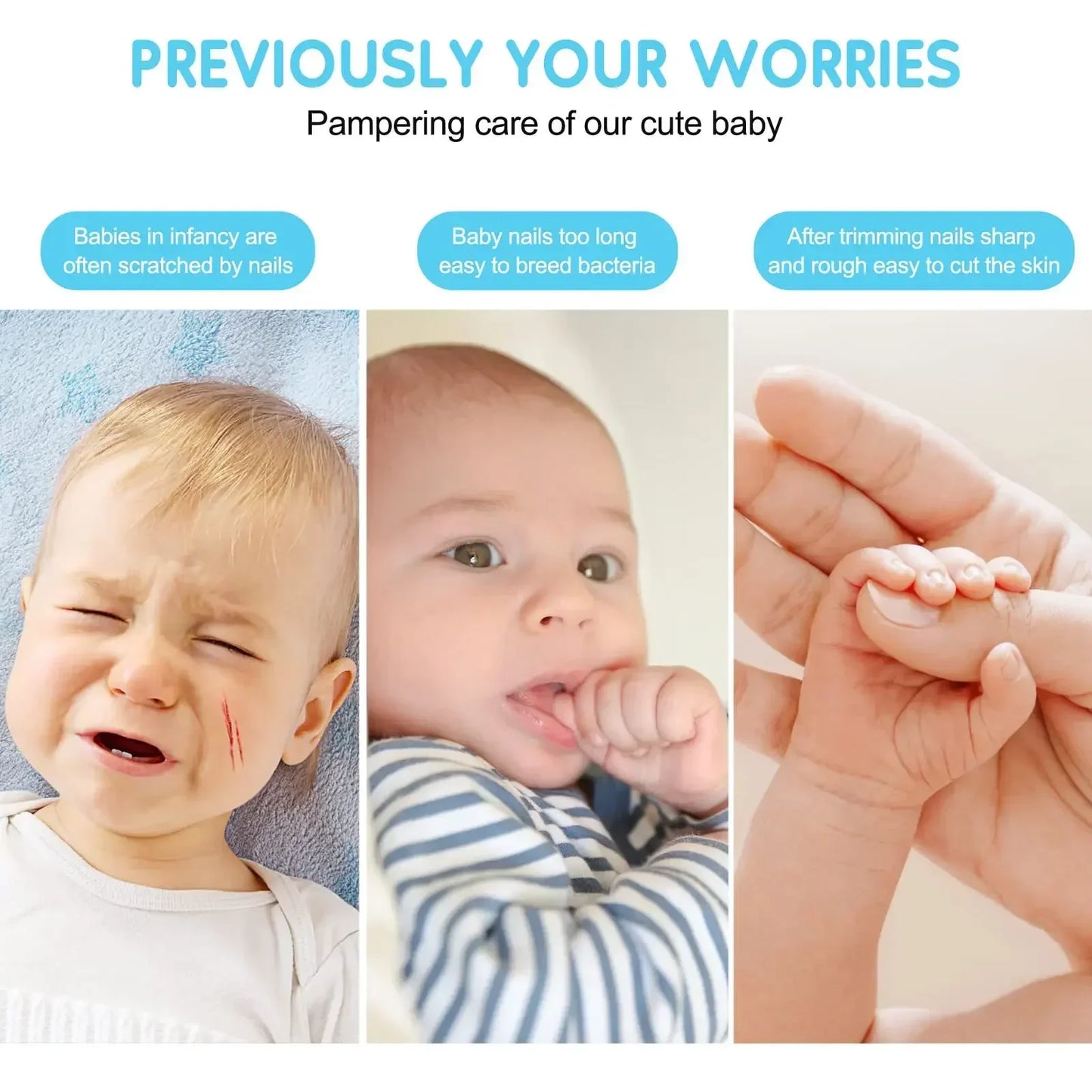 Nestora TrimNest Pro – Electric Baby Nail Trimmer | Safe, Silent Grooming for Newborns & Toddlers