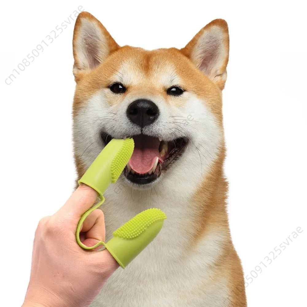Nestora FreshFingers – Double-Finger Toothbrush for Dogs & Cats | Soft TPR Dental Care Tool