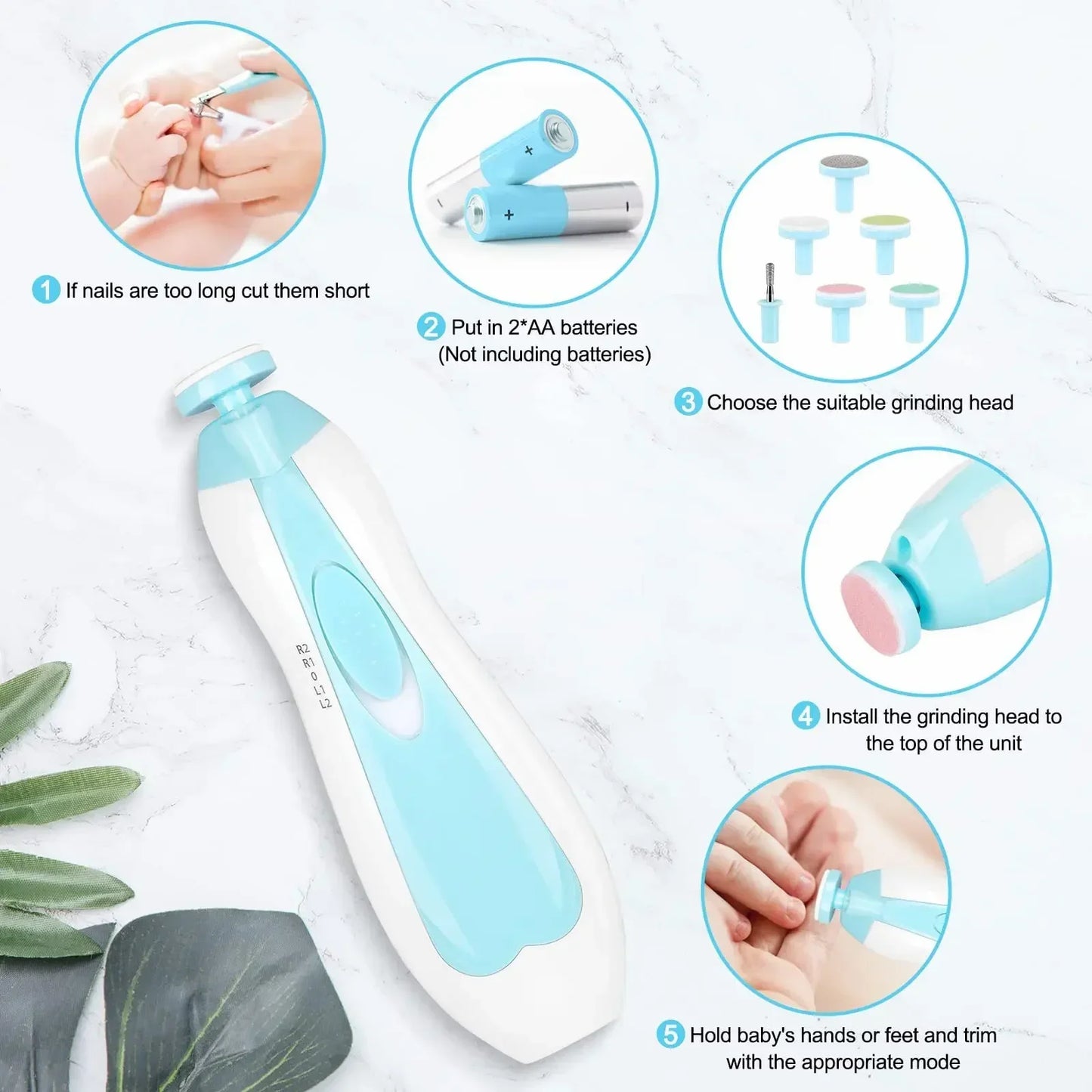 Nestora TrimNest Pro – Electric Baby Nail Trimmer | Safe, Silent Grooming for Newborns & Toddlers