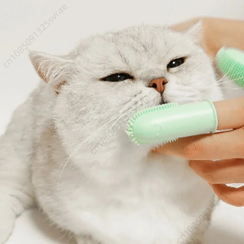Nestora FreshFingers – Double-Finger Toothbrush for Dogs & Cats | Soft TPR Dental Care Tool