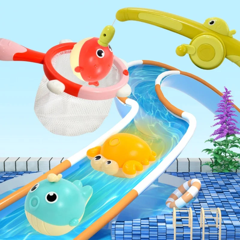 Nestora SplashCatch – LED Magnetic Fishing Game | Bath Toy Set for Toddlers