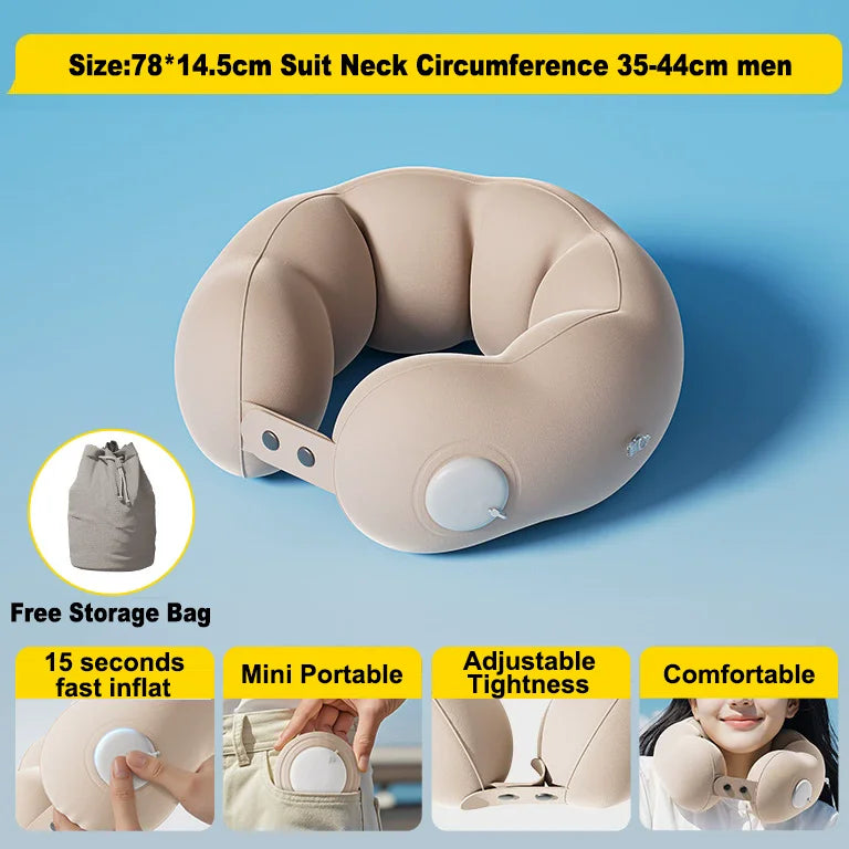 Nestora AirRest – Inflatable Travel Neck Pillow | U-Shaped Cervical Support
