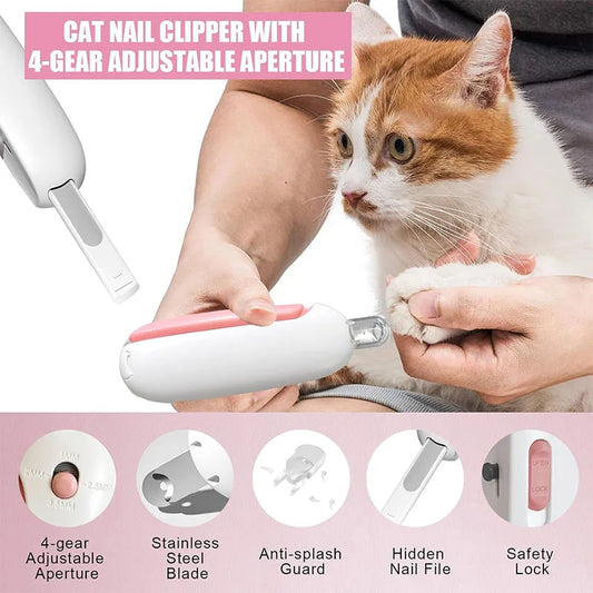 Nestora TrimGuard – Pet Nail Clipper with Adjustable Hole & Nail File | Safe Grooming Tool for Cats & Dogs