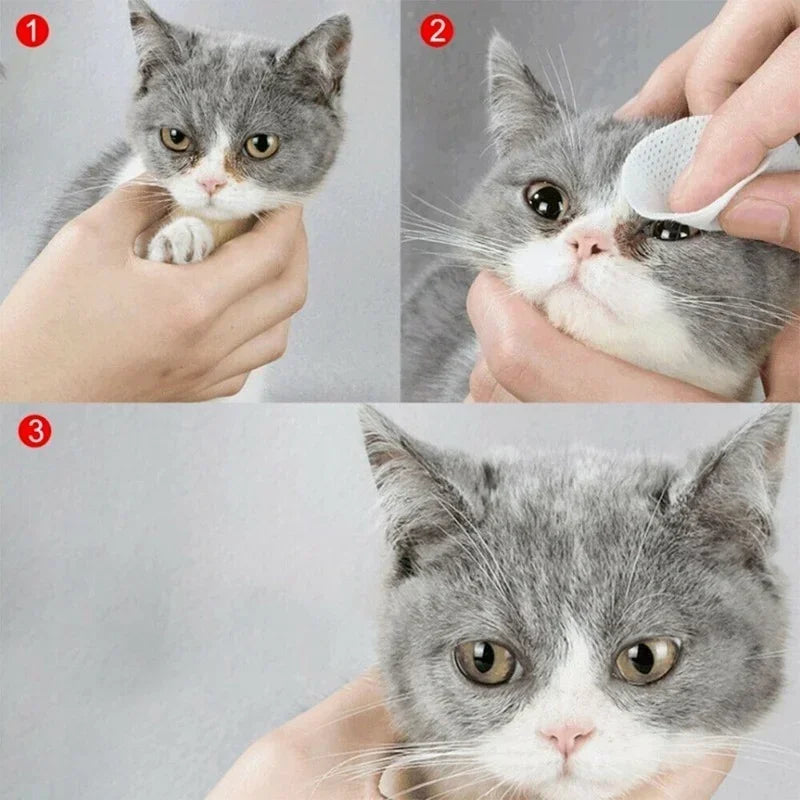 130 Pcs/set Of Dog And Cat Cleaning Wipes Pet Eye Wipes Grooming Tear Stain Remover Gentle Non-foaming Wipes Towels