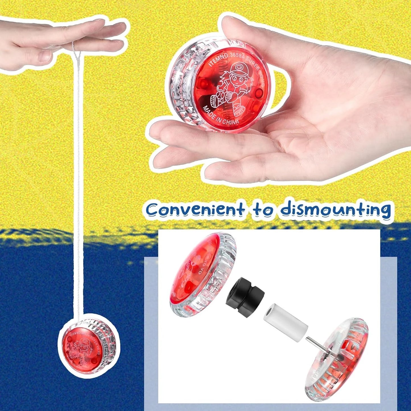 Nestora GlowBounce – LED YoYo Ball Set | Light-Up Party Toy for Kids (2-Pack)