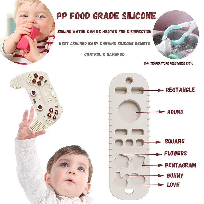 Nestora ChewPlay – Silicone Teething Toy | Game Controller Design for Infants