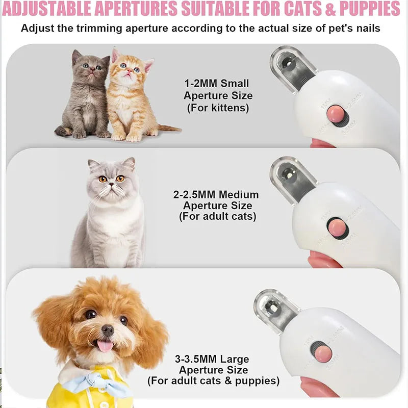 Nestora TrimGuard – Pet Nail Clipper with Adjustable Hole & Nail File | Safe Grooming Tool for Cats & Dogs