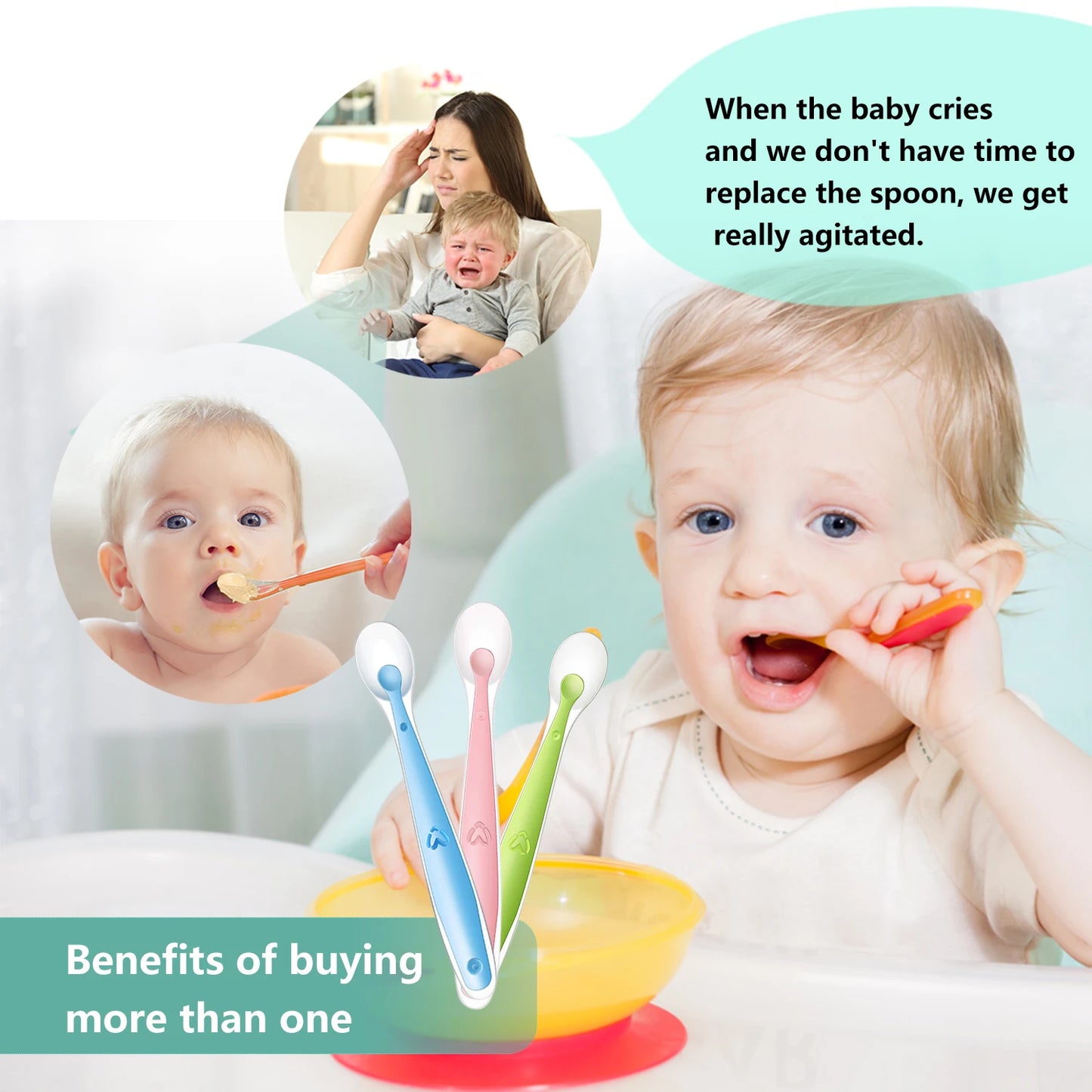 Nestora SoftStart – Silicone Training Spoon Set | Gentle Feeding for Babies & Toddlers