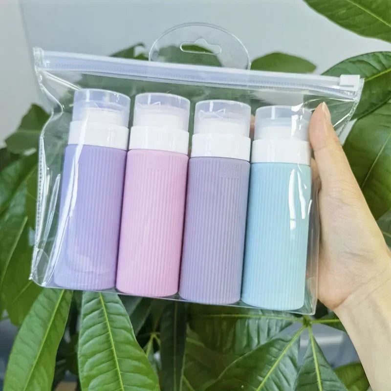 Nestora TravelDrop – 4-Pack Silicone Bottles | Leak-Proof Toiletry Set (100ml)