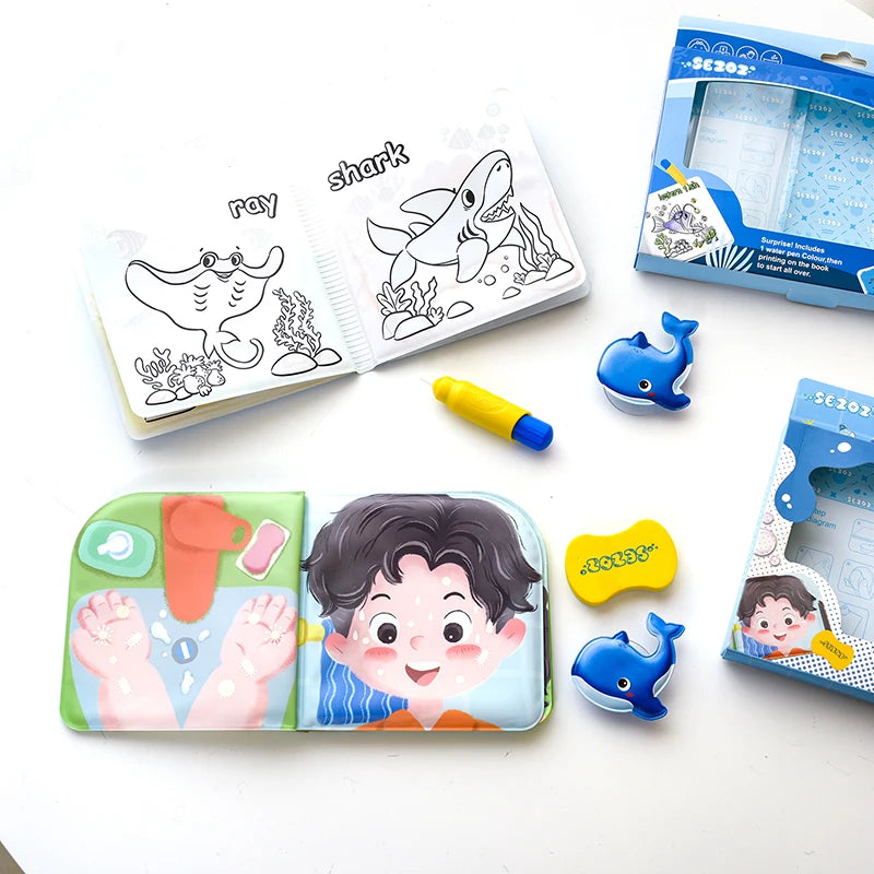 Nestora SplashPages – Baby Bath Book | Magic Water Coloring & Sensory Fun for Toddlers