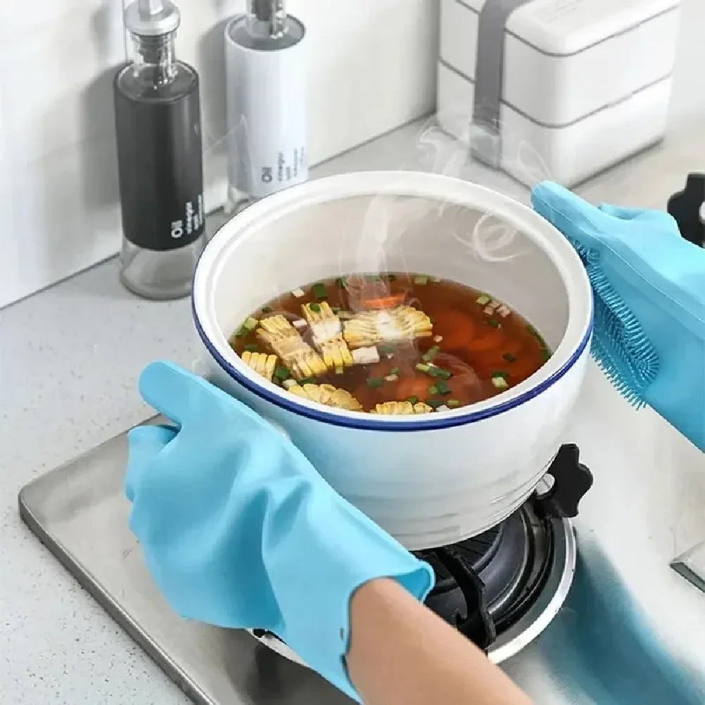 Nestora DishGlide – Magic Silicone Cleaning Gloves | Scrub & Rinse with Ease