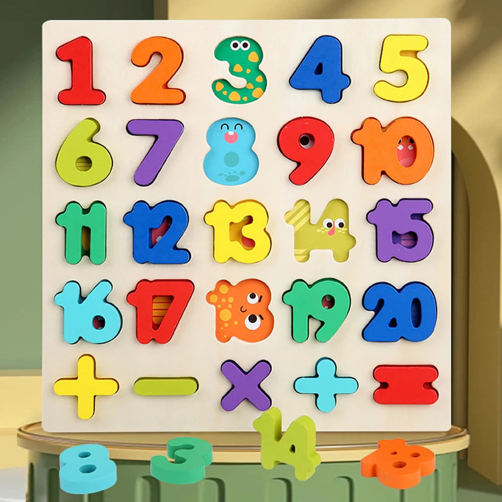 Nestora LearnNest – Montessori Wooden Puzzle | Alphabet & Number Matching Game for Kids