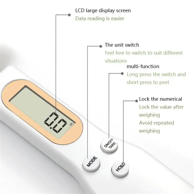Nestora SpoonScale Pro – Digital Measuring Spoon | LCD Kitchen Scale for Precision Cooking