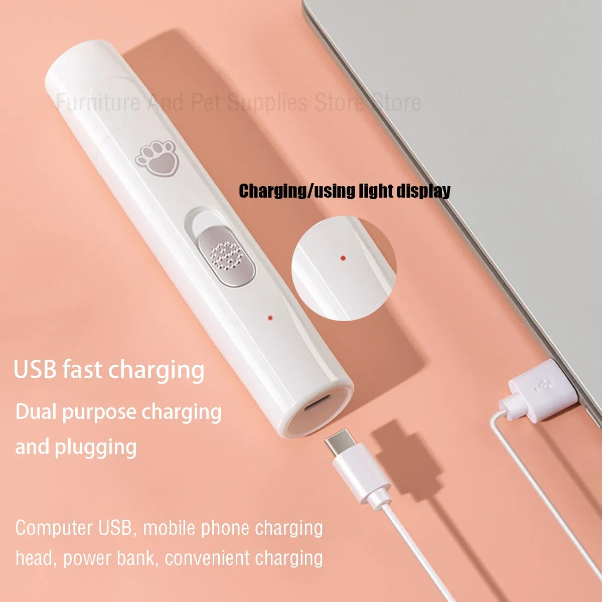 Nestora SmoothPaws – Electric Pet Nail Grinder | USB Rechargeable & Painless Nail Trimmer for Dogs & Cats