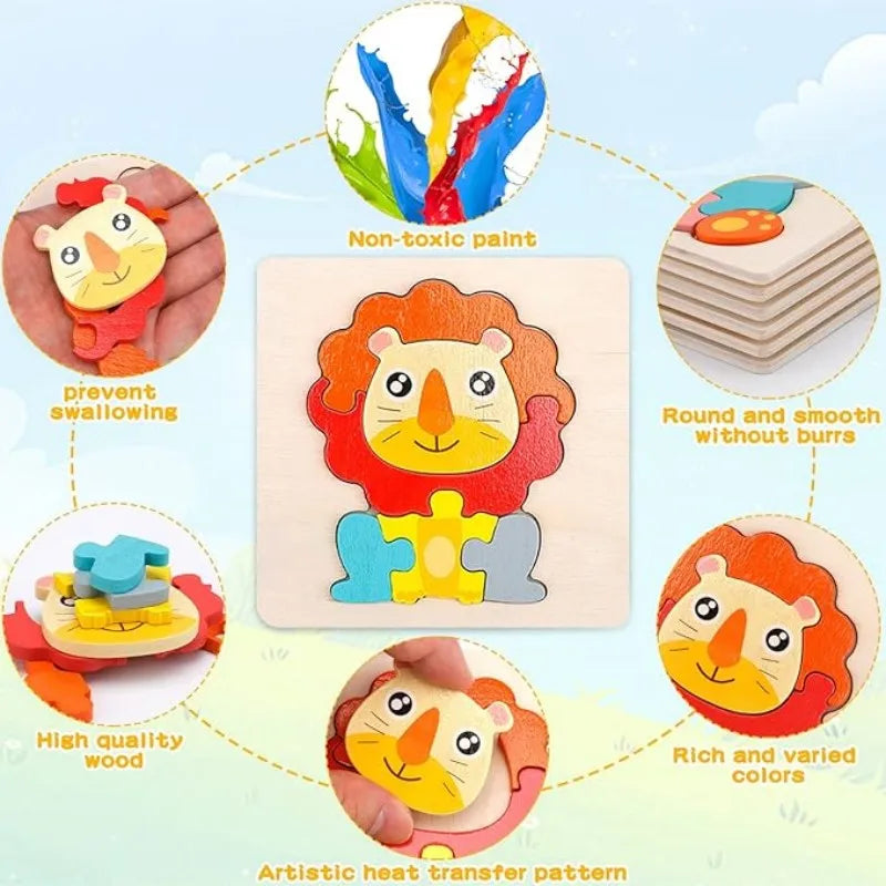 Nestora MiniMatch – Montessori Wooden Puzzle Set | Early Learning Toy for Toddlers