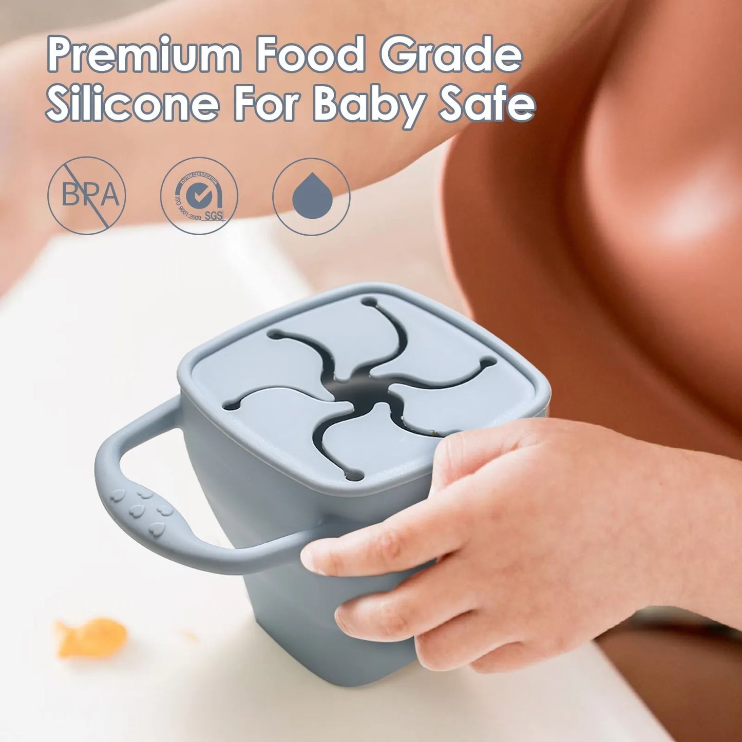 Nestora BiteBloom – Silicone Suction Plate & Snack Cup Set | BPA-Free Feeding Kit for Toddlers