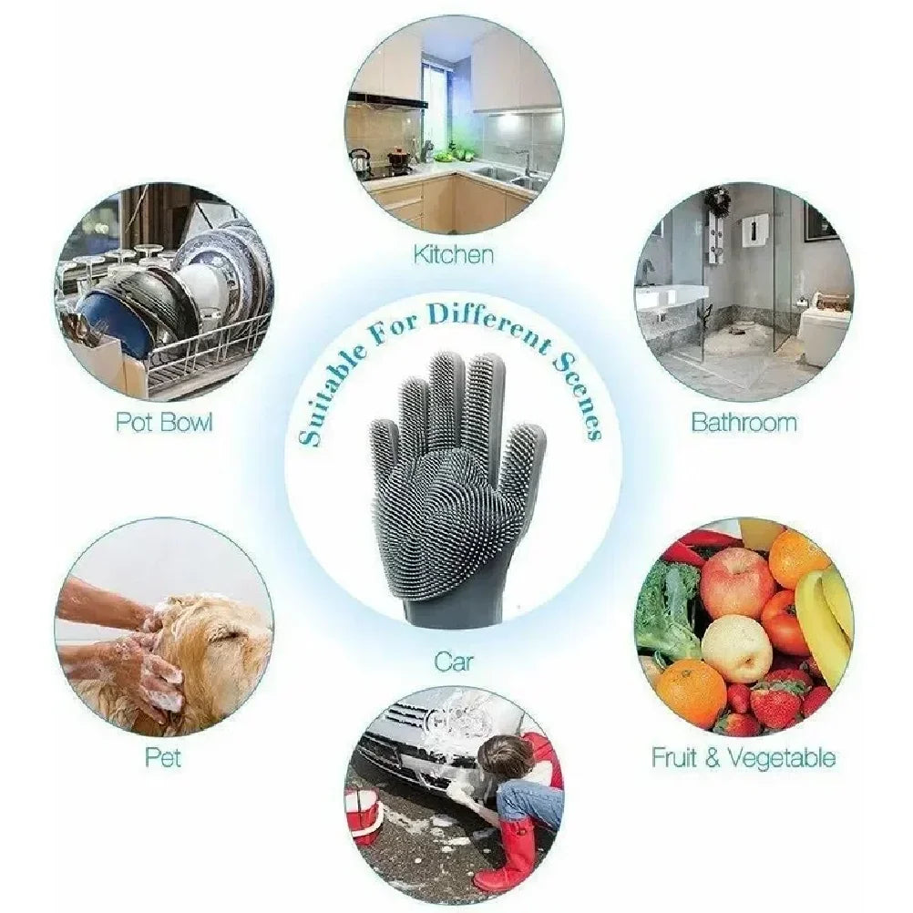 Nestora DishGlide – Magic Silicone Cleaning Gloves | Scrub & Rinse with Ease