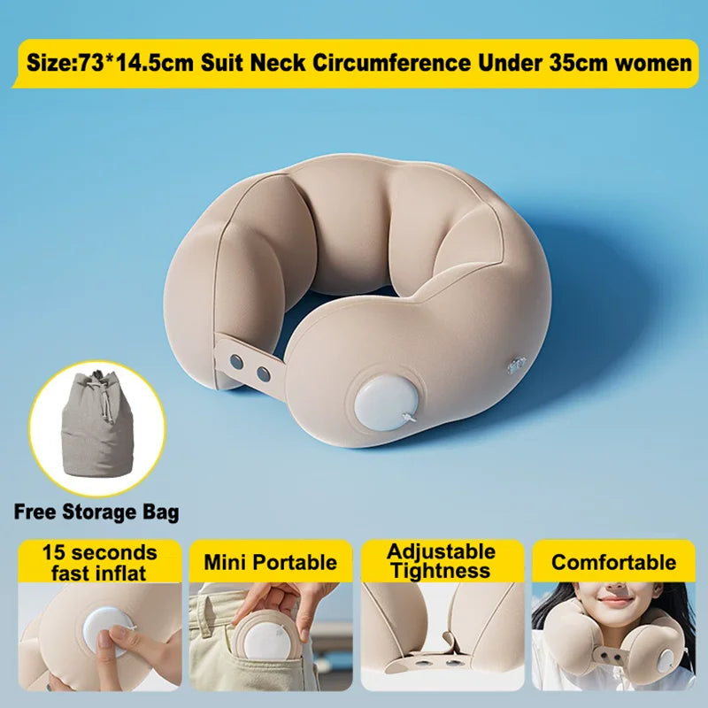 Nestora AirRest – Inflatable Travel Neck Pillow | U-Shaped Cervical Support