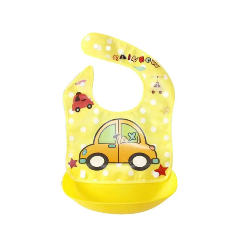 Nestora SnapSplash – Adjustable Cartoon Baby Bib | Waterproof & Mess-Proof