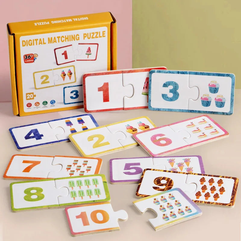 Nestora NumMatch – Montessori Wooden Puzzle | Early Math & Shape Learning Toy