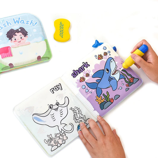 Nestora SplashPages – Baby Bath Book | Magic Water Coloring & Sensory Fun for Toddlers