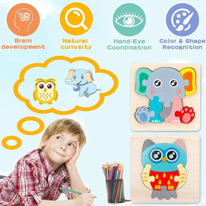 Nestora MiniMatch – Montessori Wooden Puzzle Set | Early Learning Toy for Toddlers