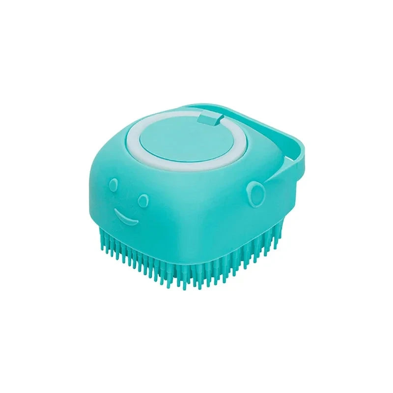 Nestora SoftScrub – Pet Grooming Bath Massage Brush with Soap Dispenser