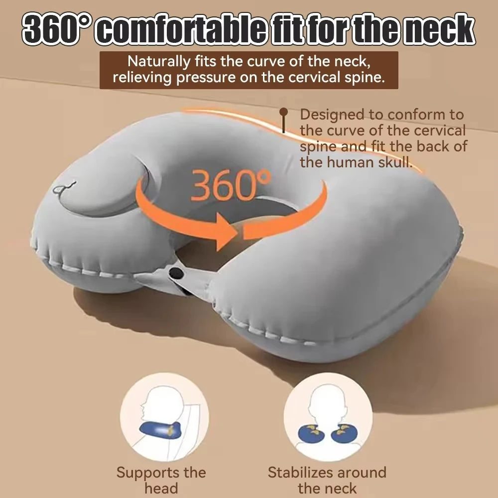 Nestora AirRest – Inflatable Travel Neck Pillow | U-Shaped Cervical Support