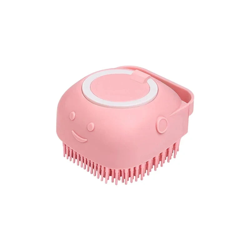 Nestora SoftScrub – Pet Grooming Bath Massage Brush with Soap Dispenser