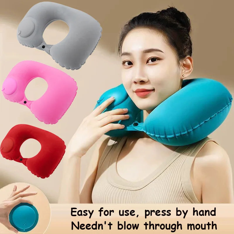 Nestora AirRest – Inflatable Travel Neck Pillow | U-Shaped Cervical Support