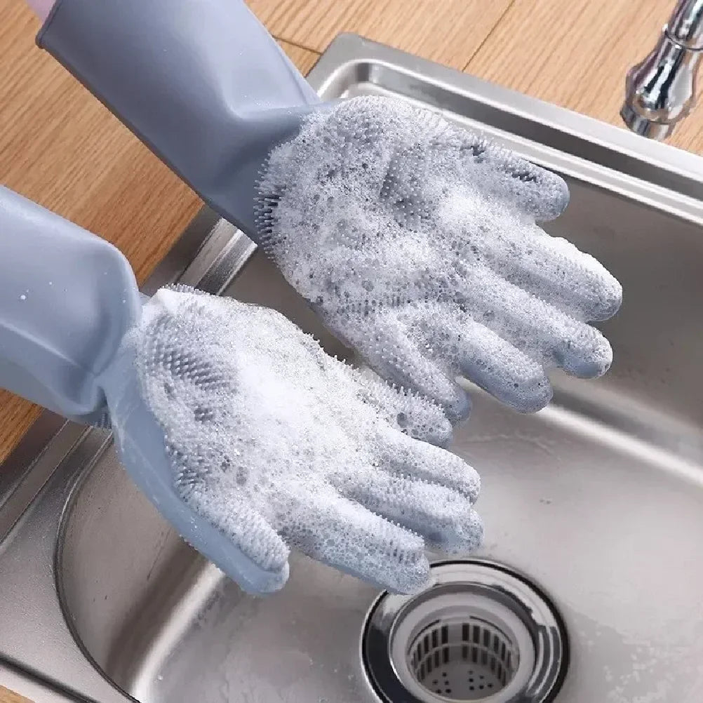 Nestora DishGlide – Magic Silicone Cleaning Gloves | Scrub & Rinse with Ease