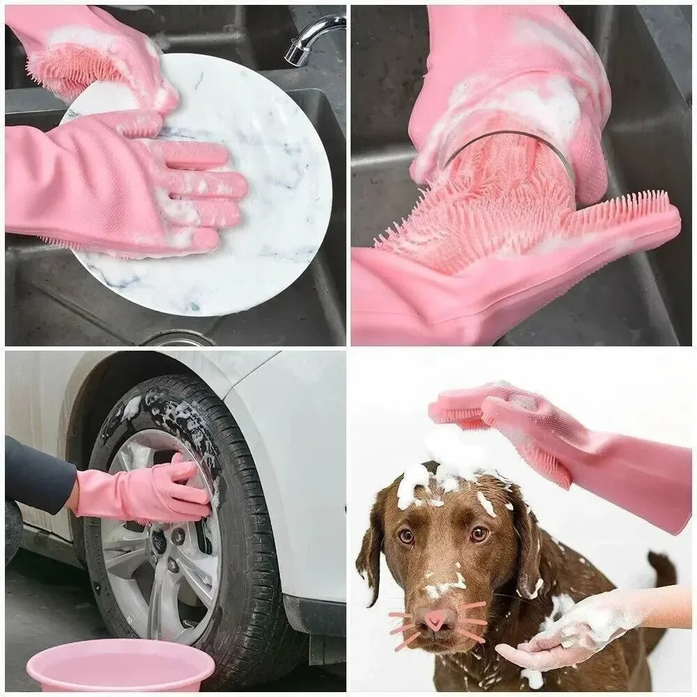 Nestora DishGlide – Magic Silicone Cleaning Gloves | Scrub & Rinse with Ease