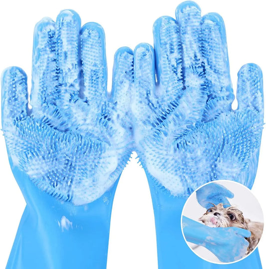 Nestora ScrubEase – Pet Grooming & Bathing Glove | Shampoo Scrubber & Massager for Dogs & Cats