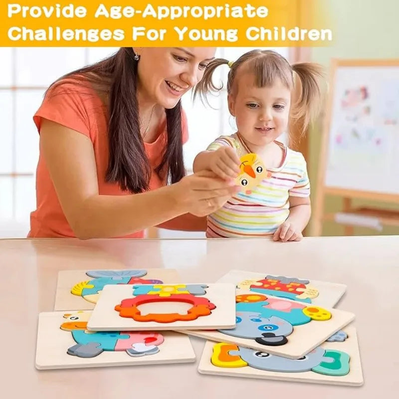 Nestora MiniMatch – Montessori Wooden Puzzle Set | Early Learning Toy for Toddlers