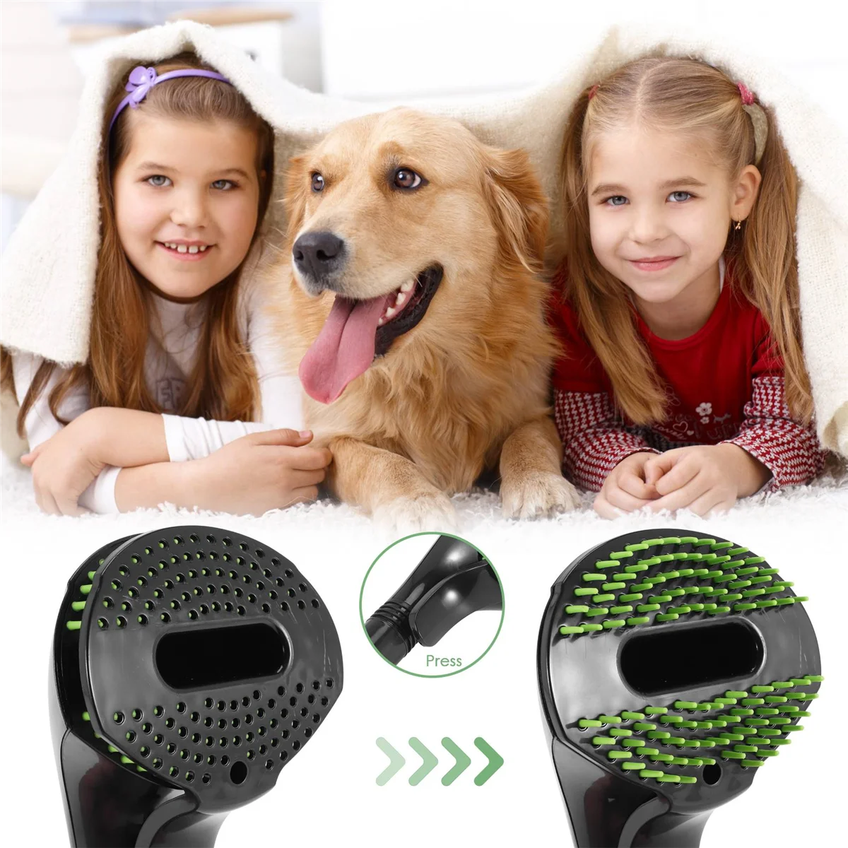 Nestora VacuGroom Flex – Pet Brush with Vacuum Cleaner Adapter