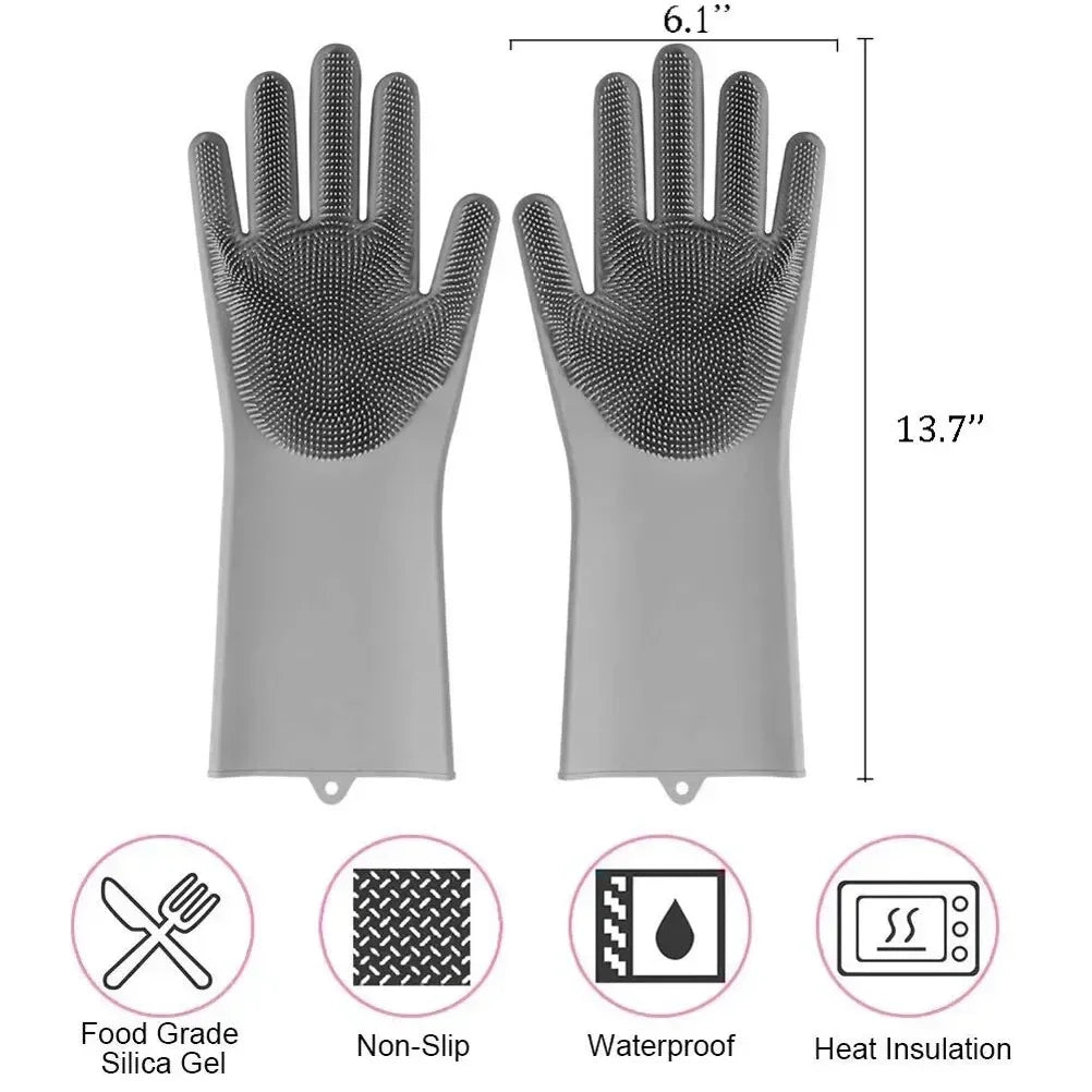 Nestora DishGlide – Magic Silicone Cleaning Gloves | Scrub & Rinse with Ease